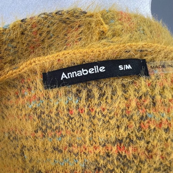 Annabelle Long Cardigan Sweater size S/M Aztec Mustard Gold Yellow Cozy Soft - Picture 5 of 6